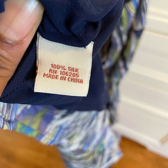 Sundance Dress Womens L Peacock Chiffon Silk Midi Whimsy Pullover NWT - Picture 3 of 7